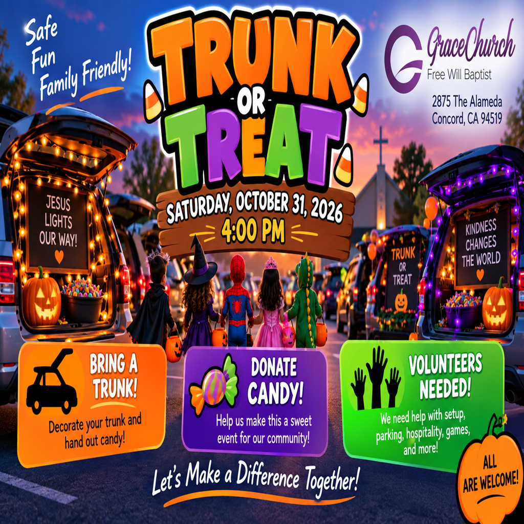 Trunk or Treat Concord CA Grace Church Halloween Event